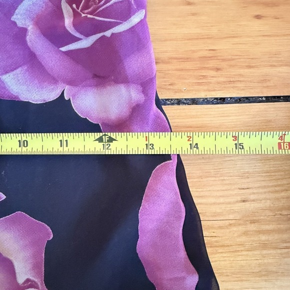 Y2K Rose Print Slip Maxi Dress S/XS Sheer Bias Cut Whimsigoth Ethereal Feminine - Picture 8 of 10